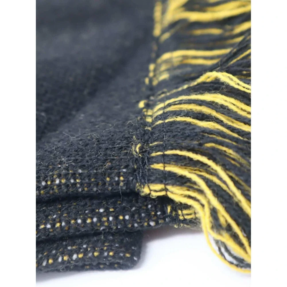 STEELERS Black Yellow Knit Scarf FOCO OS Pgh Pittsburgh NFL Fringed Logo Winter